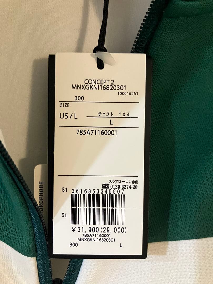 RLX ゴルフ ブロックダブルニット プルオーバー フルジップ ジャケット L