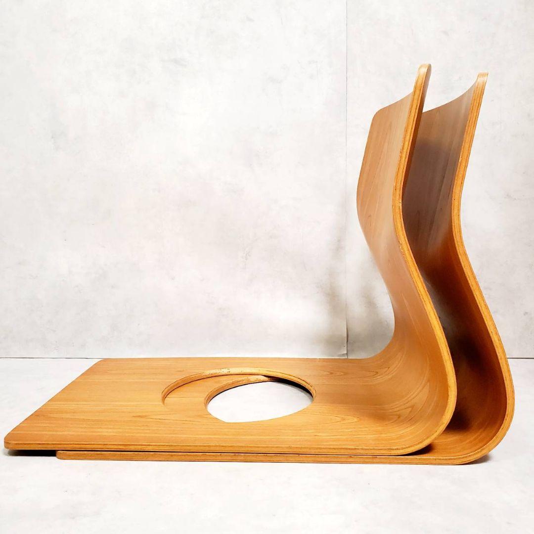 Tendo 天童木工 藤森健次 デザイン 座椅子 欅 曲木 和モダン 2脚セット