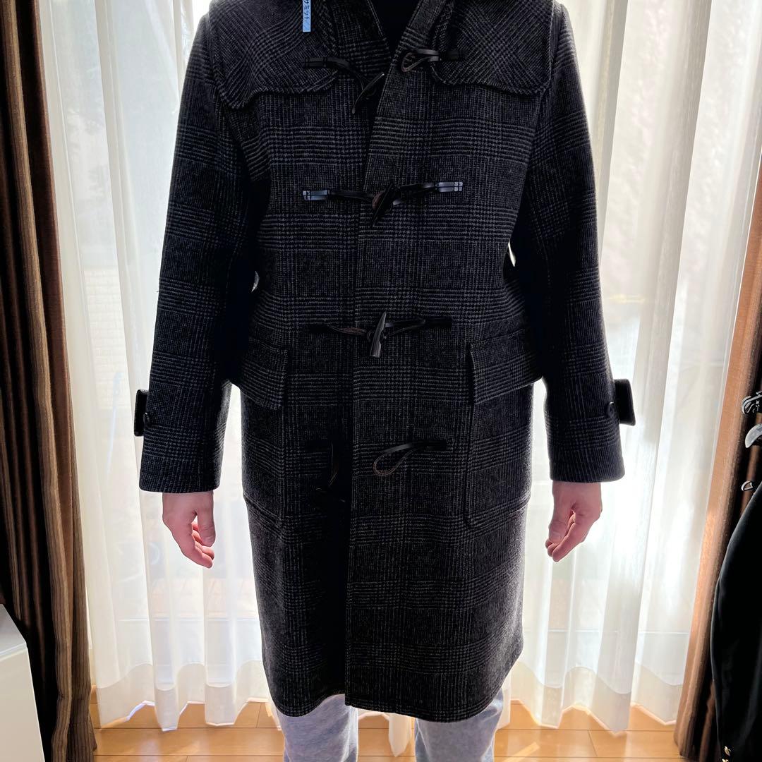 【ブルックスブラザーズ】ダッフルコート　グレーチェック　フード　Sサイズ