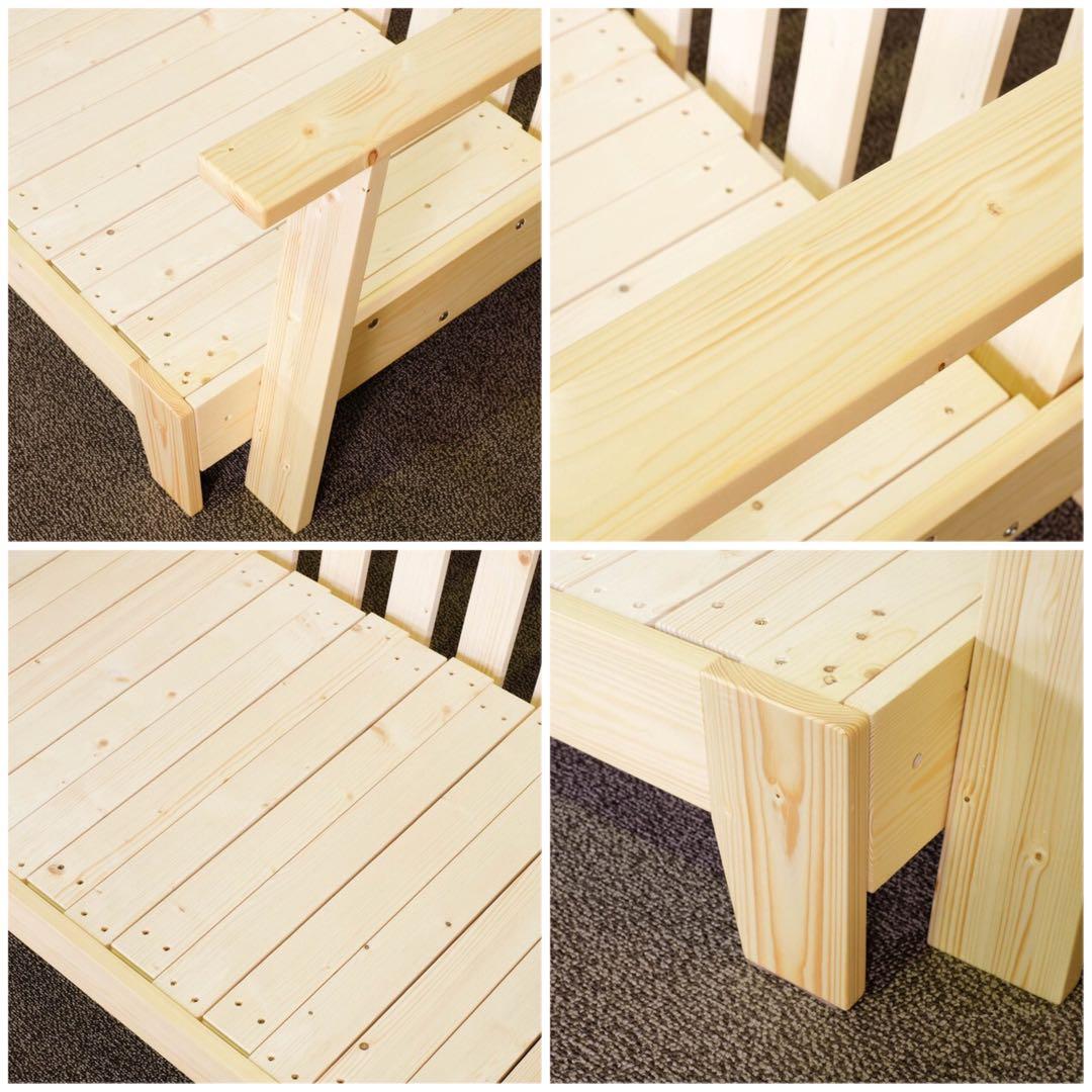 K 新品 北欧パイン ソファベッド セミダブル すのこベッド ソファ カントリー