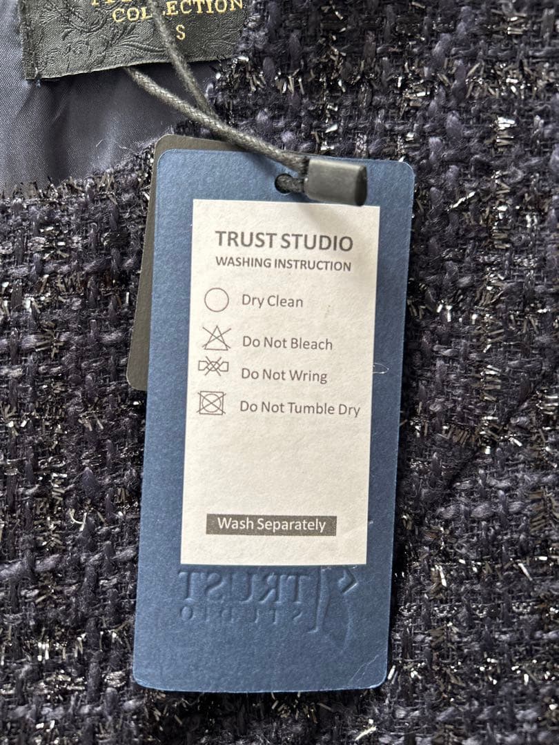 ツイード　ワンピース　ダークネイビー