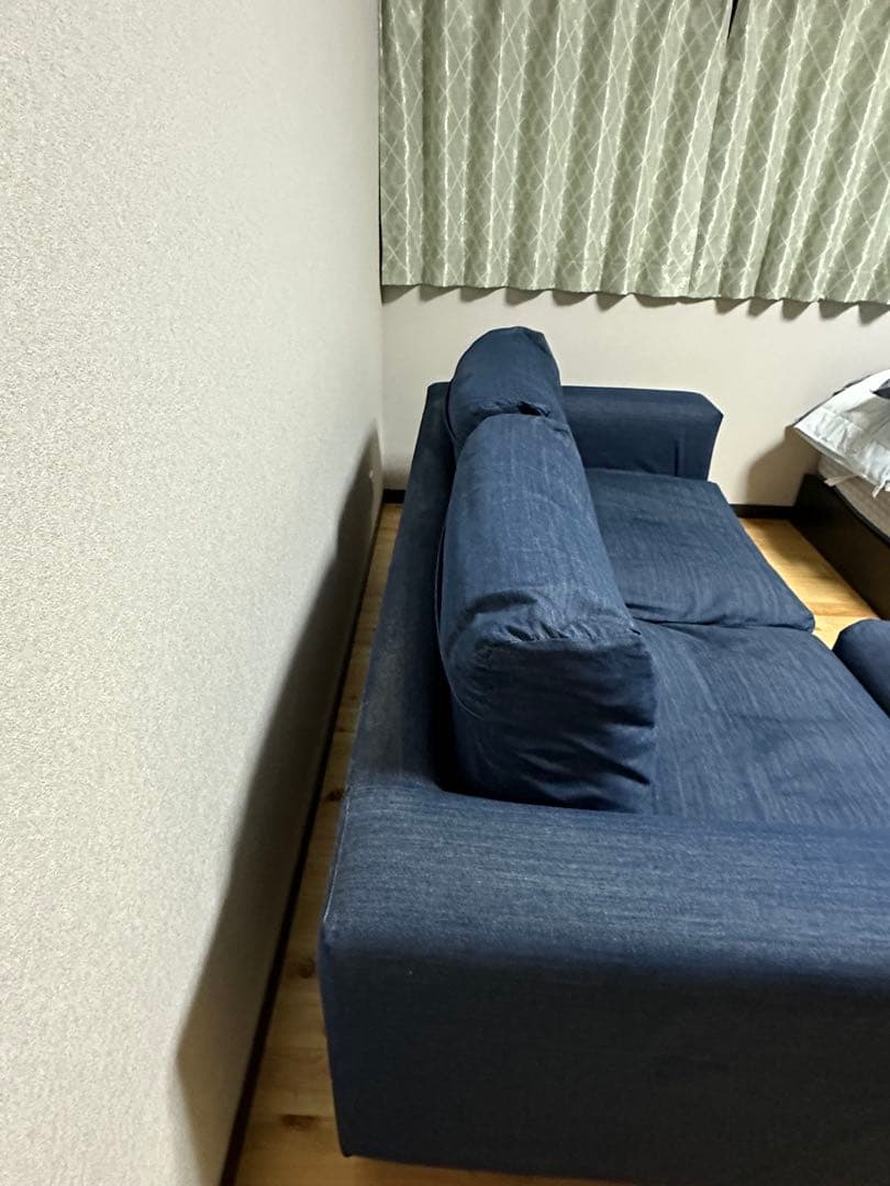 ネイビー 2人掛けソファ ファブリック