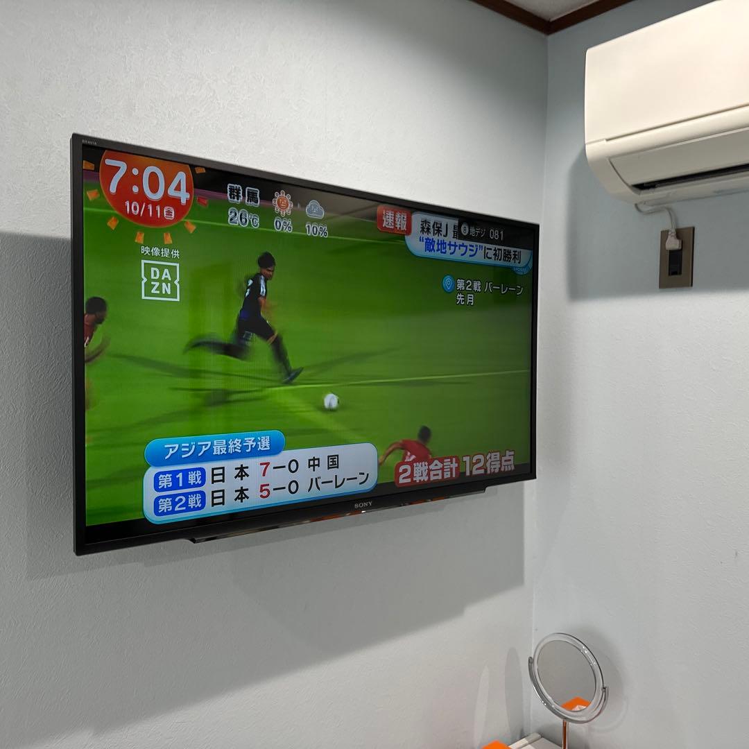 ソニー 43V型液晶テレビフルハイビジョンKJ-43W730E 壁掛け設置のみ