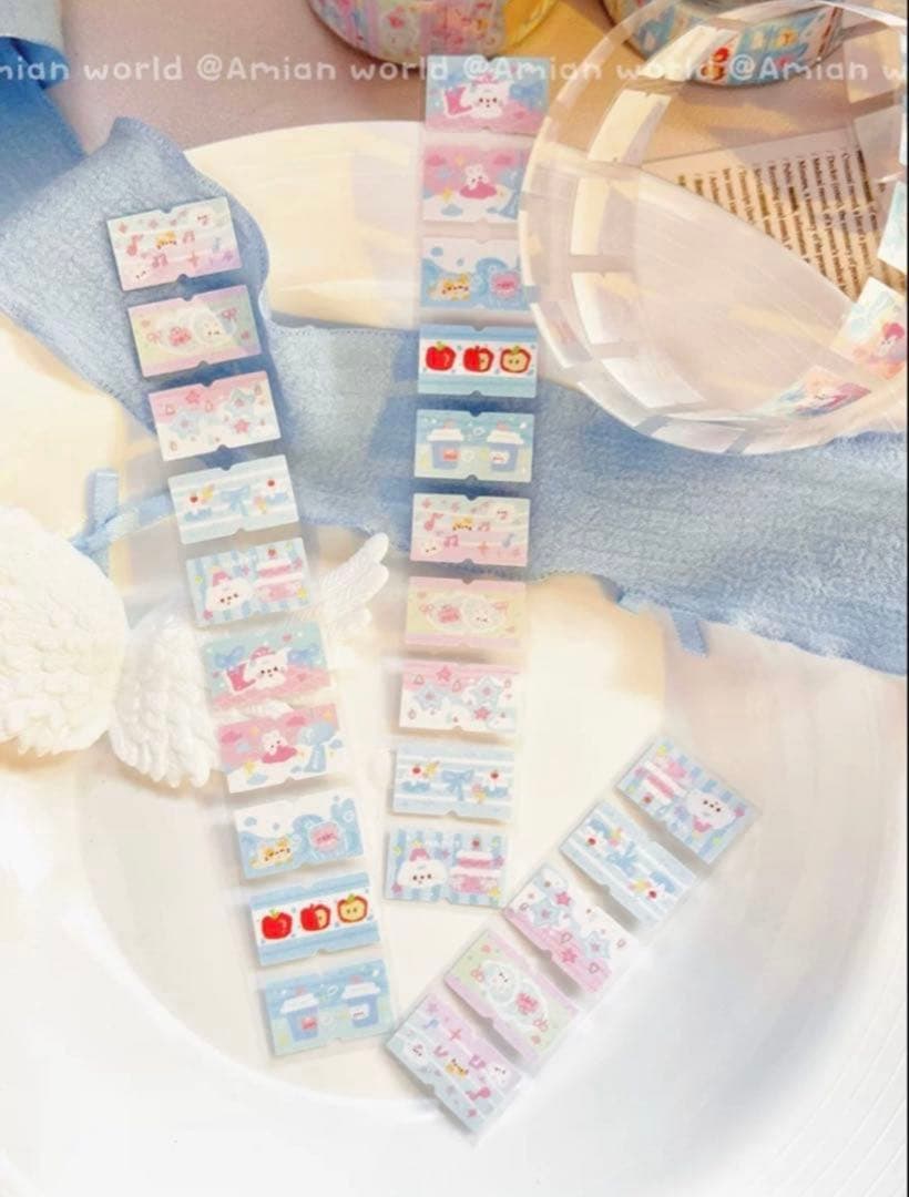 粉蓝幻想 面包日记 甜蜜记录 ラベラーシール 各500枚 4点セット