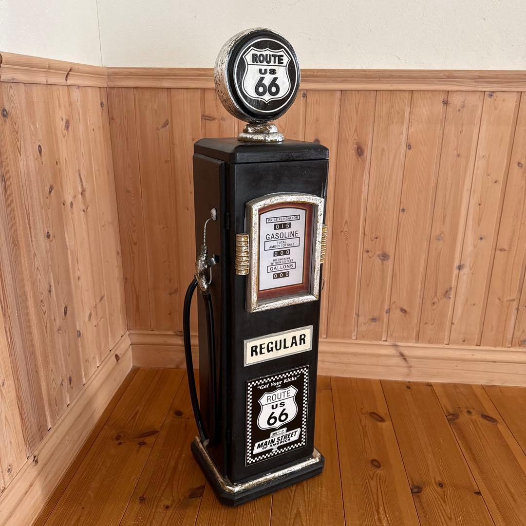 アメリカン雑貨 ルート66 ガスポンプ スリムラック マルチキャビネット CD棚