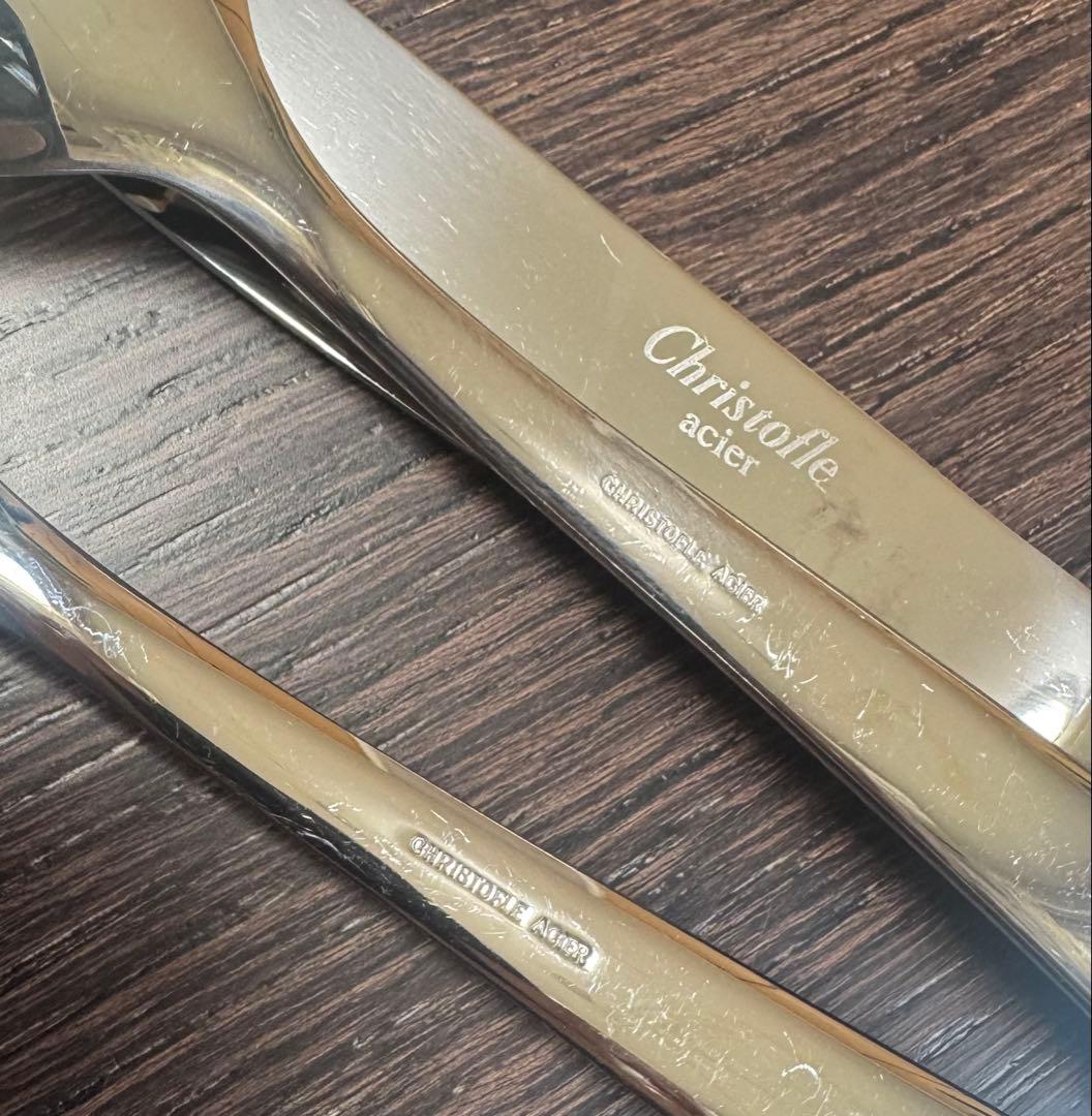 ③ Christofle acier カトラリー 3本 2セット　計6本