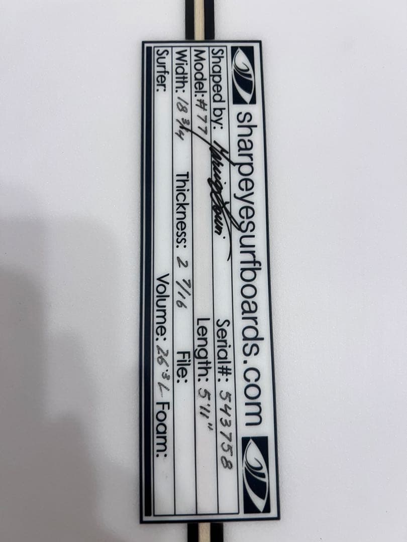 SharpEye ショートボード #77 シャープアイ セブンティセブン 未使用