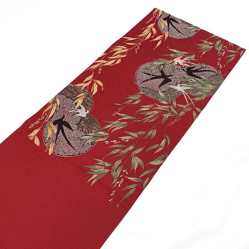 509my36◇大正ロマン 貝島はるみ 柳に瓢箪 鳥 燕 金糸 六通 袋帯◇美品