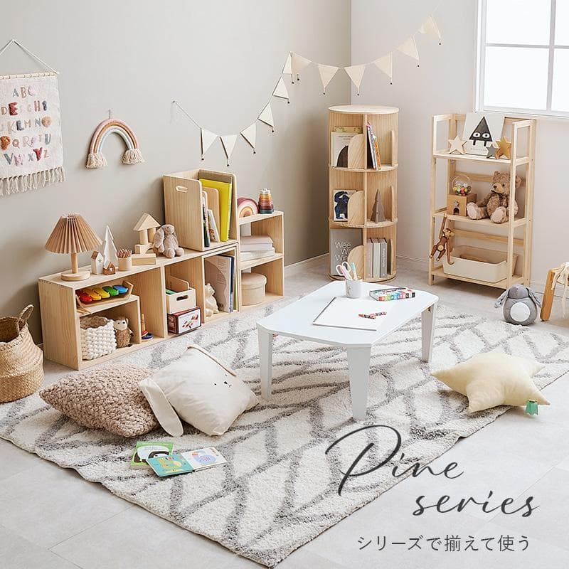 折りたたみ式天然木ラック 3段タイプ 完成品 棚 木製 [8009]