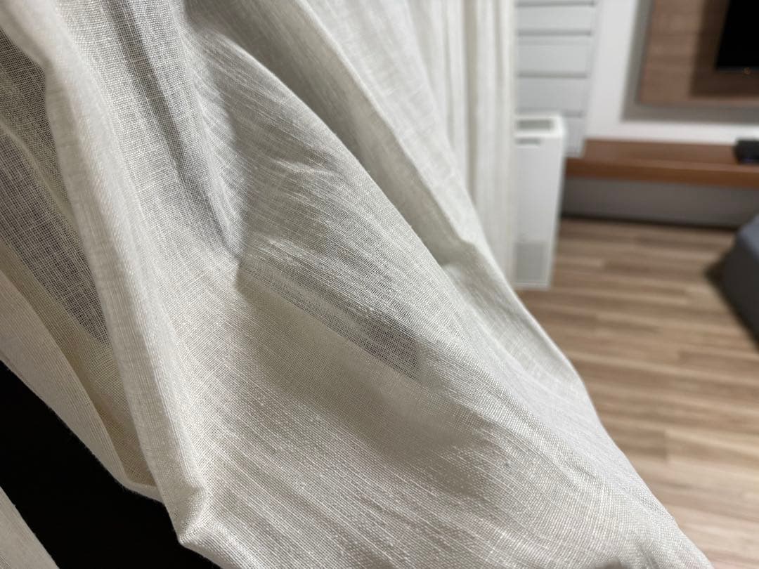 ホワイトレースカーテン プリーツデザイン　川島セルコン