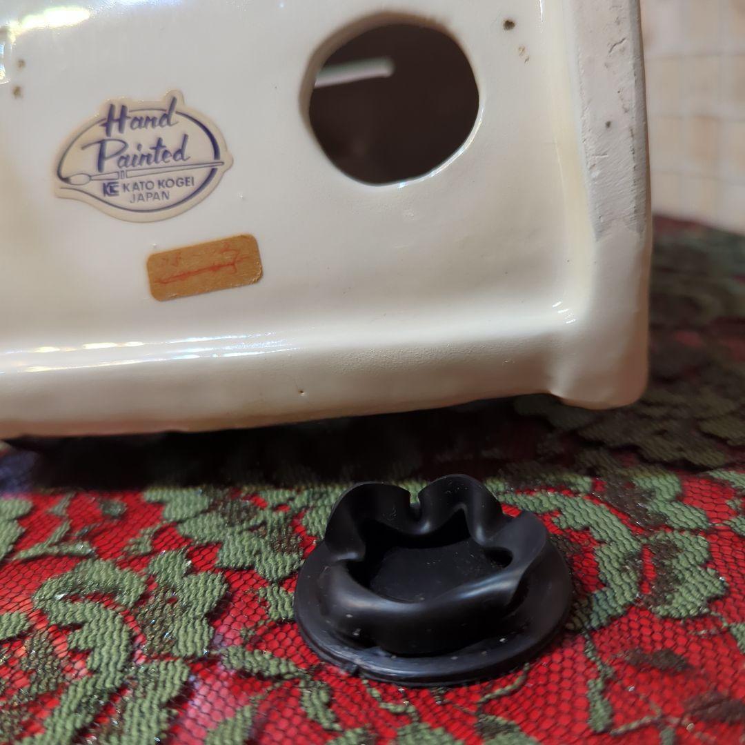 加藤工芸・おじいさんとおばあさんの陶器貯金箱置物・加藤工芸・年代物・当時物