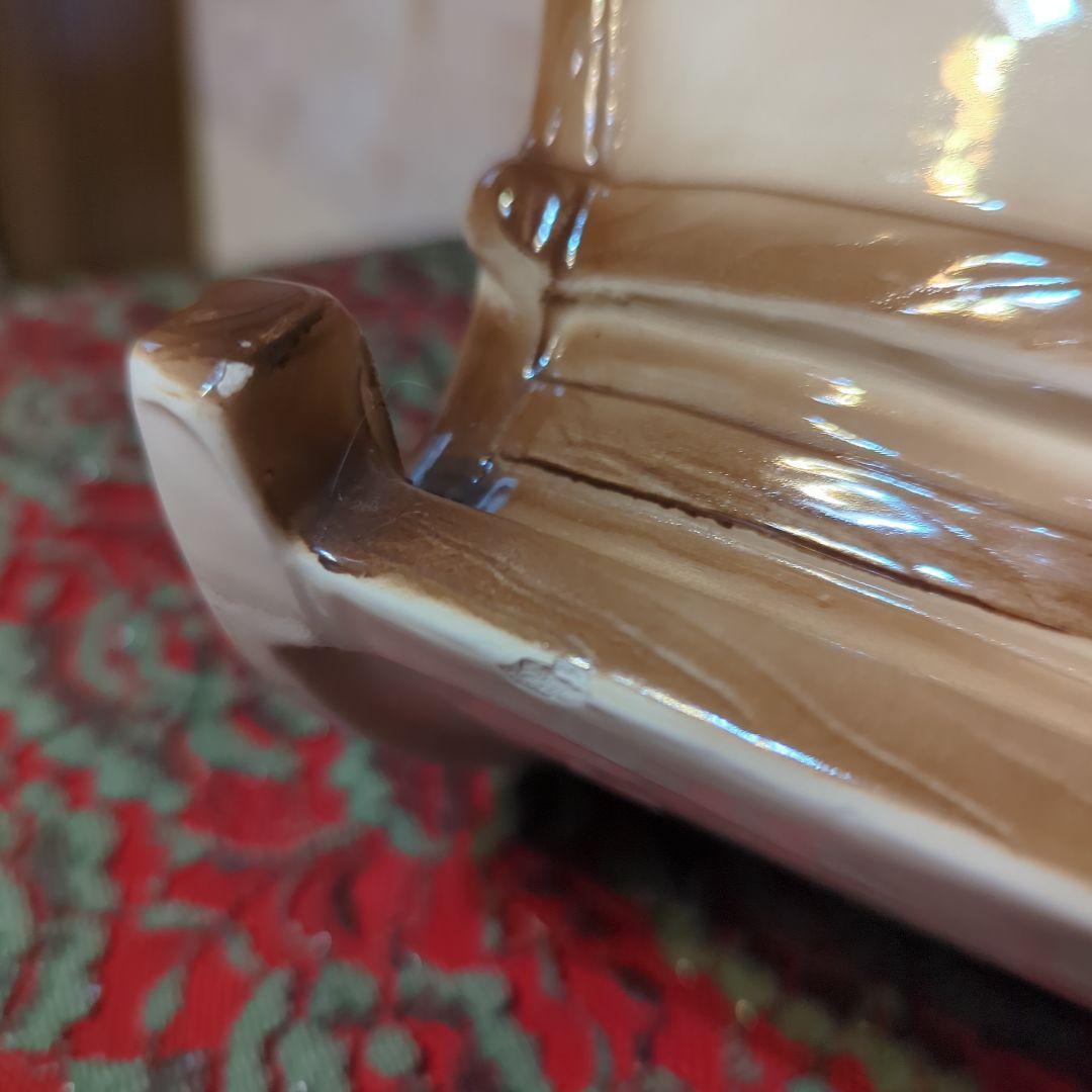 加藤工芸・おじいさんとおばあさんの陶器貯金箱置物・加藤工芸・年代物・当時物