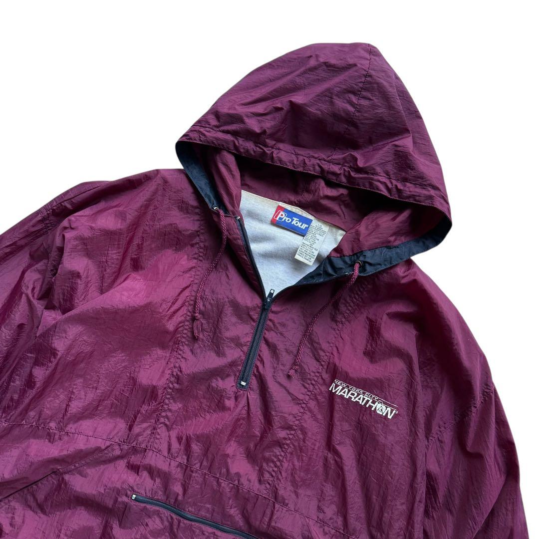 ナイロンアノラックジャケット ニューヨークシティマラソン ハーフジップ　90s