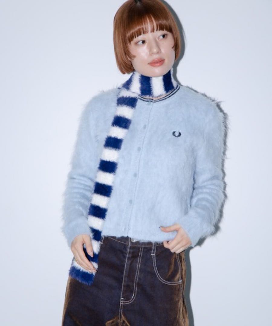 トップス FRED PERRY Fluffy Crewneck Knit Cardigan