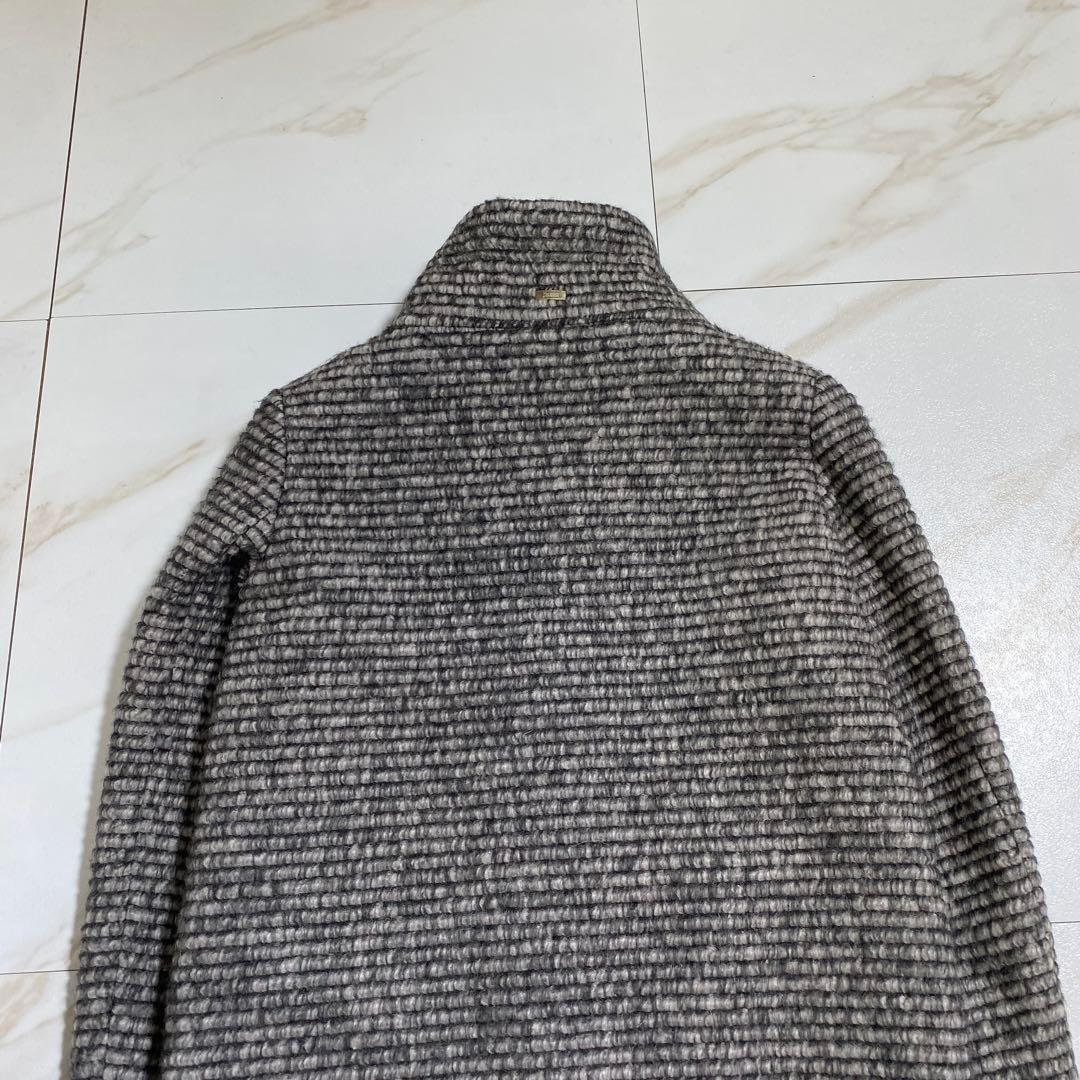 美品♡HERNO モヘヤウール シャギー 比翼ステンカラーコート 厚手生地