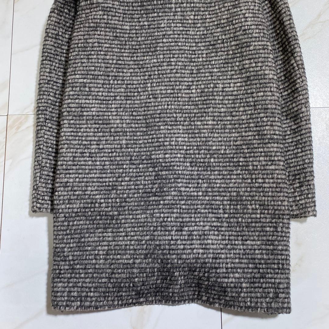 美品♡HERNO モヘヤウール シャギー 比翼ステンカラーコート 厚手生地