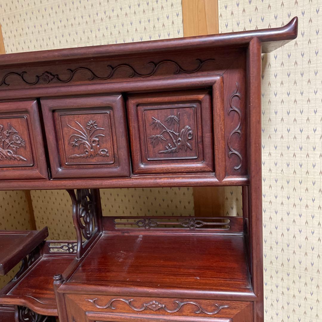 唐木家具　花梨　飾り棚　茶箪笥　アンティーク