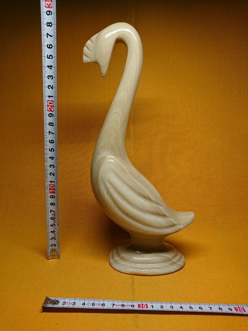 【美品】スワン　白鳥　天然石　彫刻　インテリア　置物　工芸品　美術品　A1394