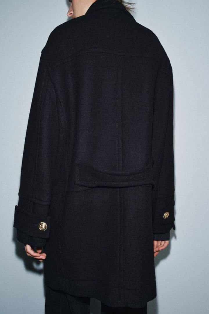 【新品タグ付き】ZARA ウールブレンドダブルブレスト仕様コート XS