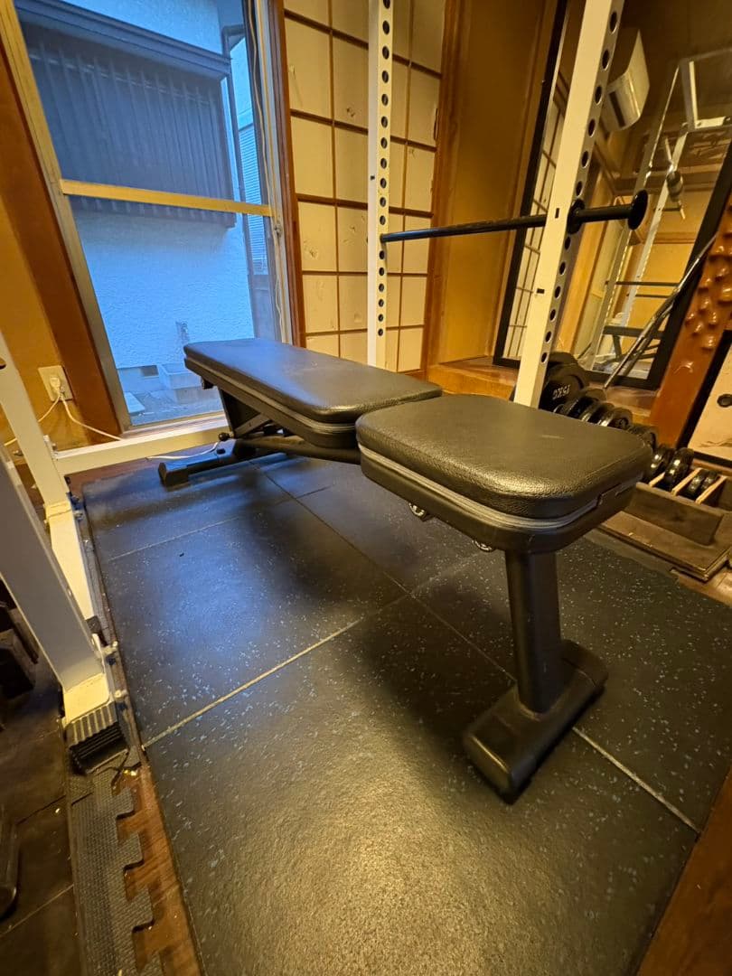 【引取限定】ホームジム一式セット（パワーラック・ベンチ・プレート総計155kg）