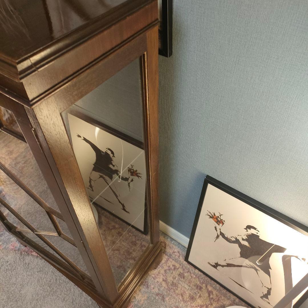 【希少】英国ヴィンテージ ディスプレイショーケース ガラスキャビネット 鍵付き