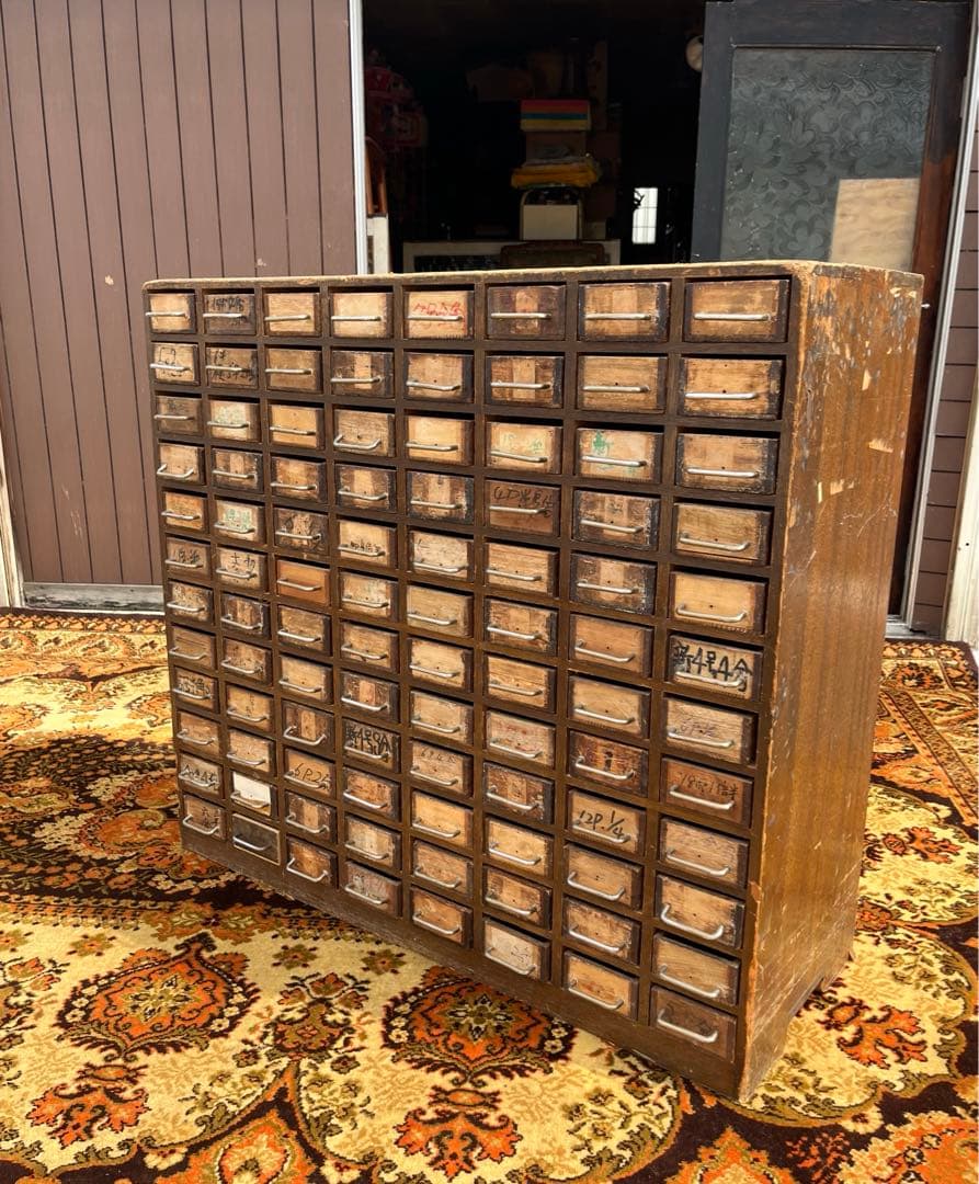古道具 薬棚 多引き出し 箪笥 当時物 インテリア 昭和レトロ ビンテージ