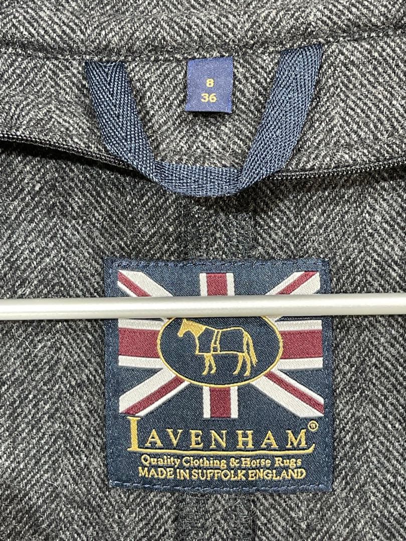 195 イギリス製 LAVENHAM 軽量 ウール ヘリンボーン ツイードコート