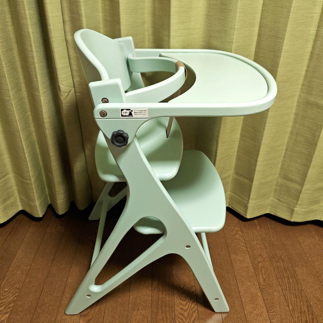 美品 yamatoya 大和屋 ハイチェア アッフルチェア ハーブグリーン