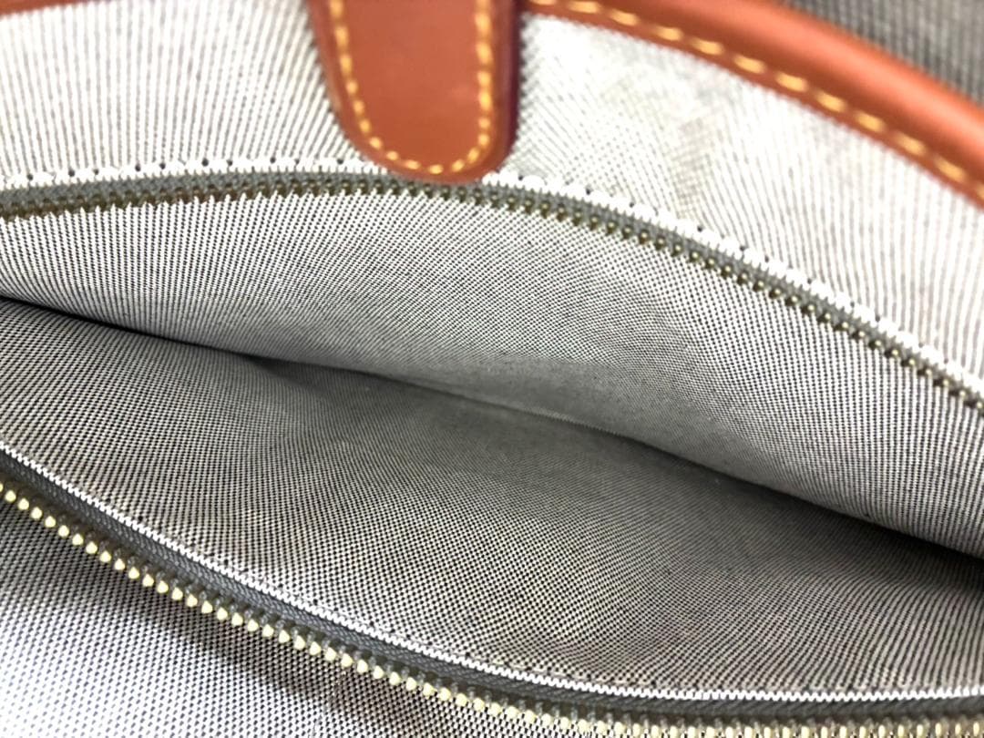 H7-196 コーチ レザー ビジネスバッグ ブルー 11104 (使用感あり)