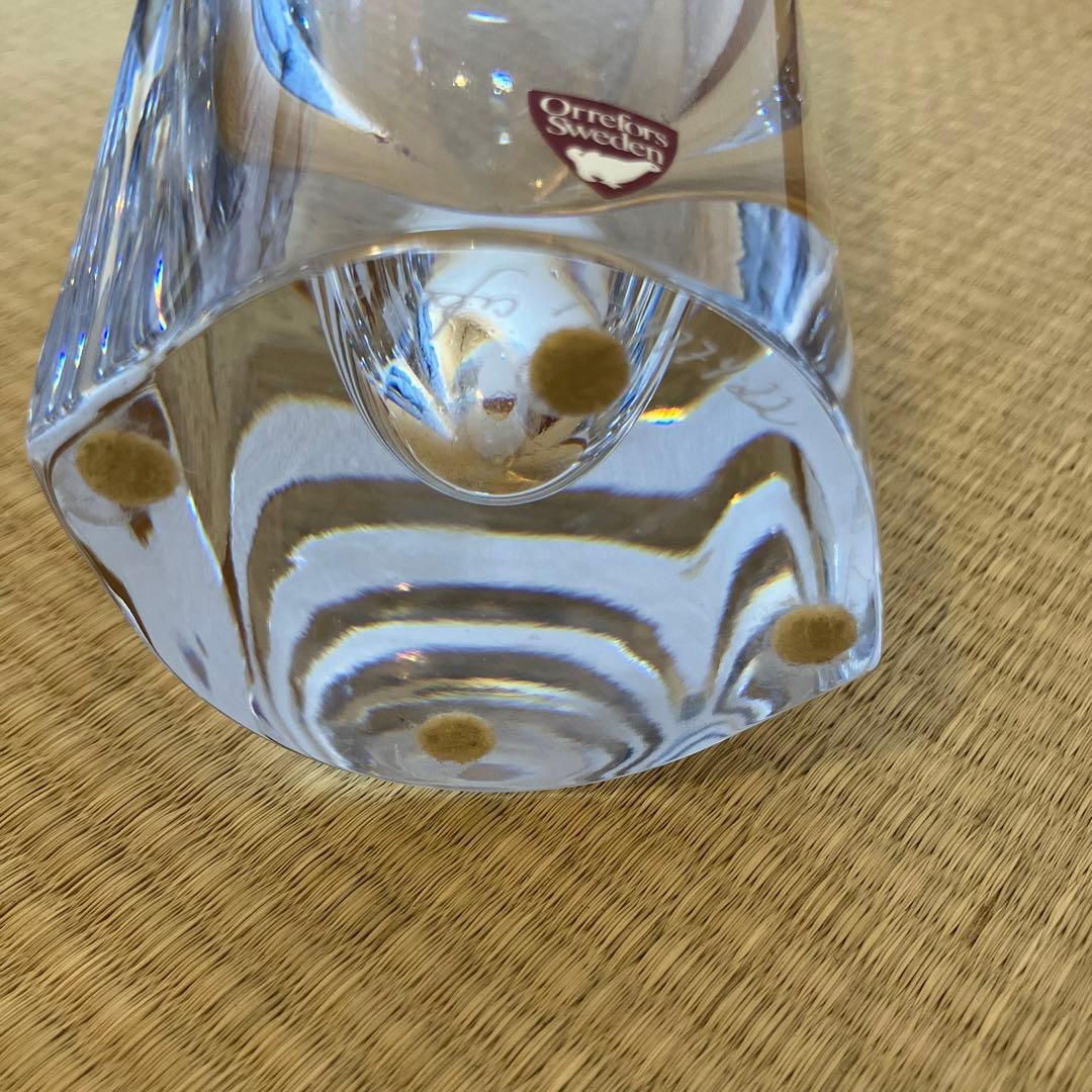 ヴィンテージ　オレフォス　クリスタル　MARIN フラワーベース　希少　北欧