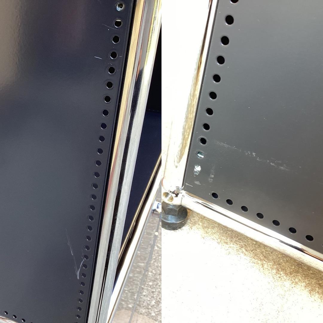 鍵付き　USMハラー キャビネット 1列5段　ブラック系　引き出し