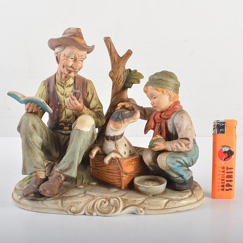 イタリア製　カポディモンテ　フィギュリン　陶人形　置物　C　R7067