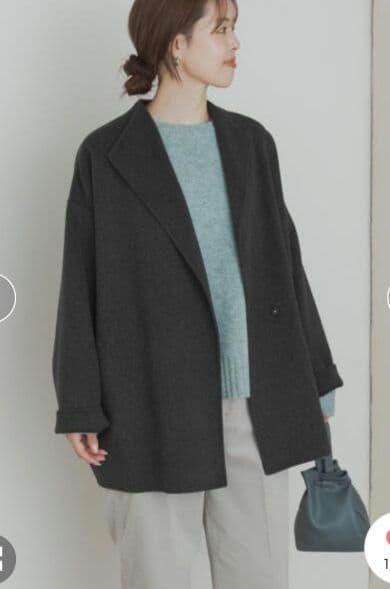 アーバンリサーチドアーズ　ウールリバーミドルガウンコート　チャコール