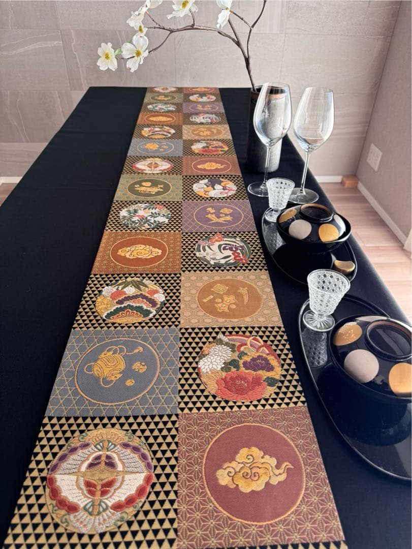 専用︎◼︎C1281◼︎オーダー品 高級袋帯 正絹 草花 鱗 箔(〜270cm)