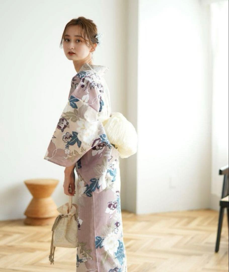 花柄 浴衣・帯セット　utatane