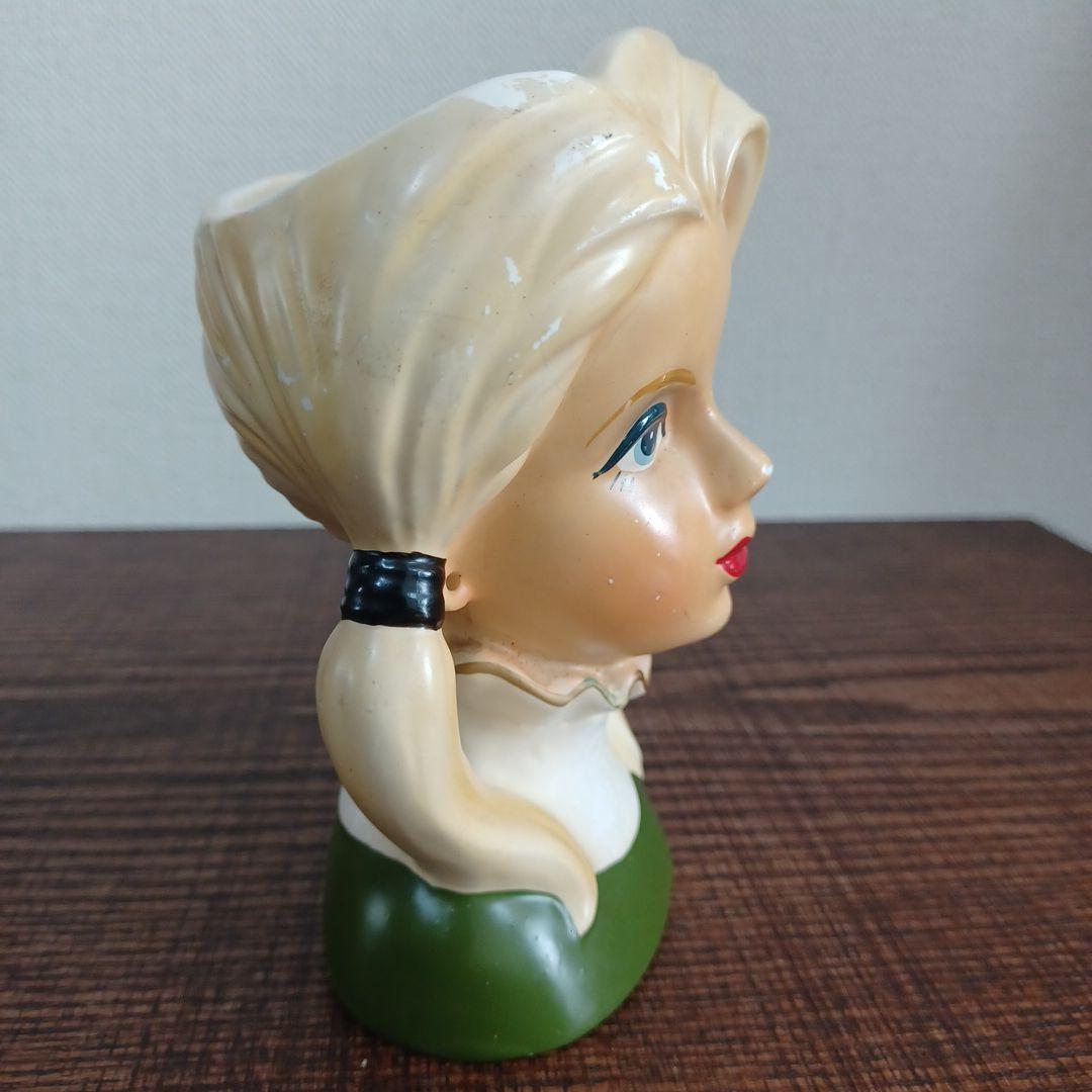 ビンテージ レディヘッドベース 陶器製の置物花瓶　美しい女性　３点セット