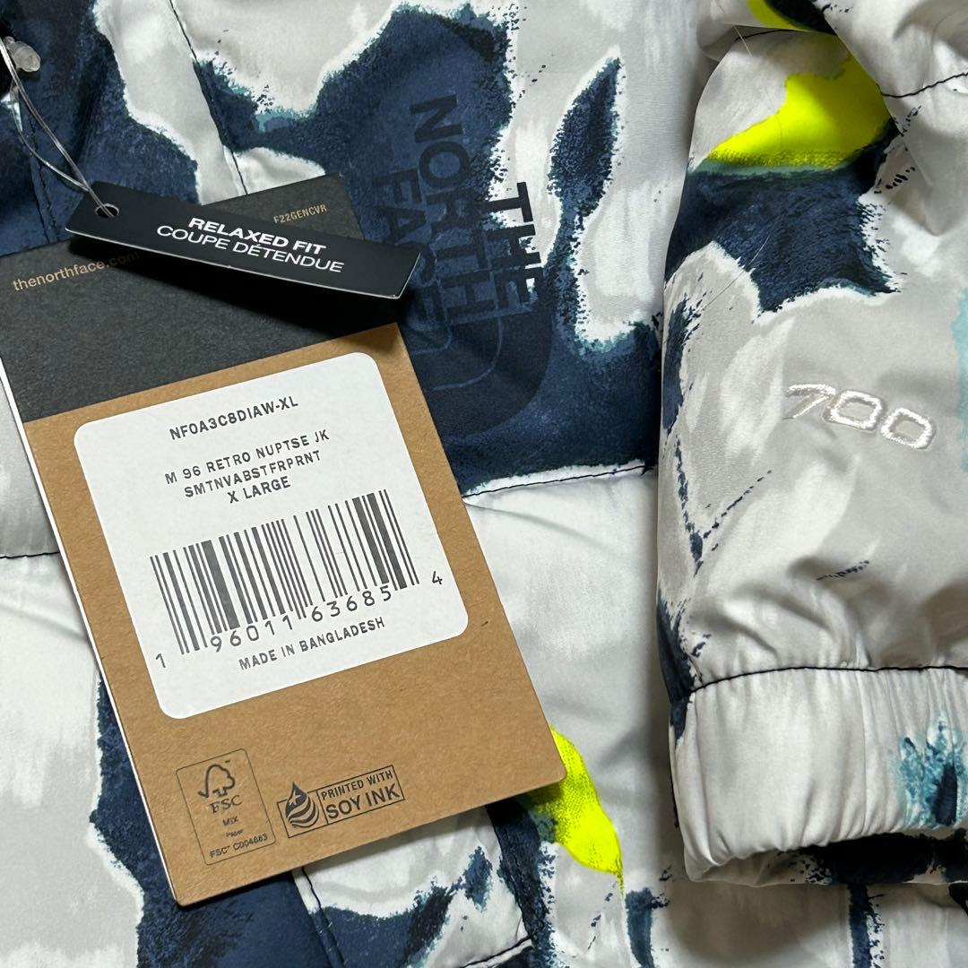 US ノースフェイス 1996レトロ ヌプシ　ダウンジャケット花柄XL