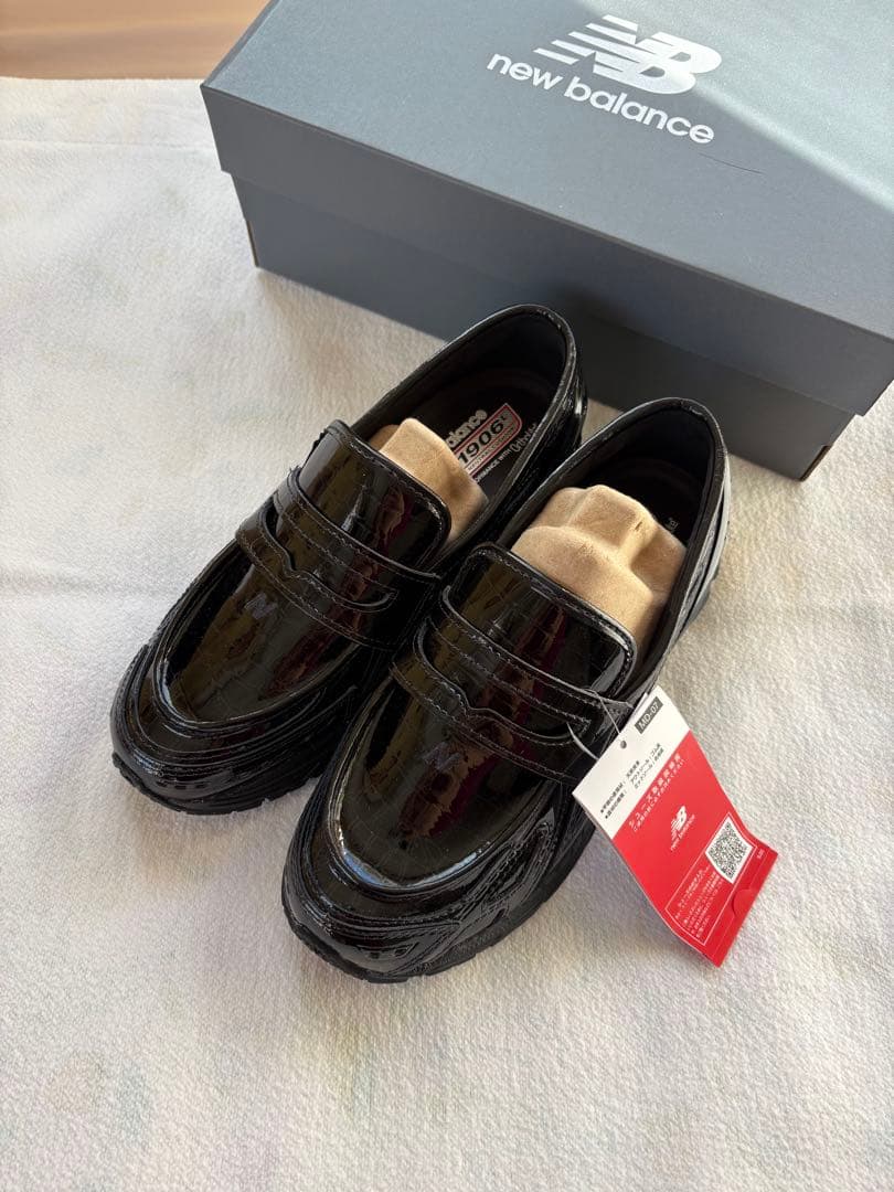 New Balance 1906 NB クロコ ブラックローファー