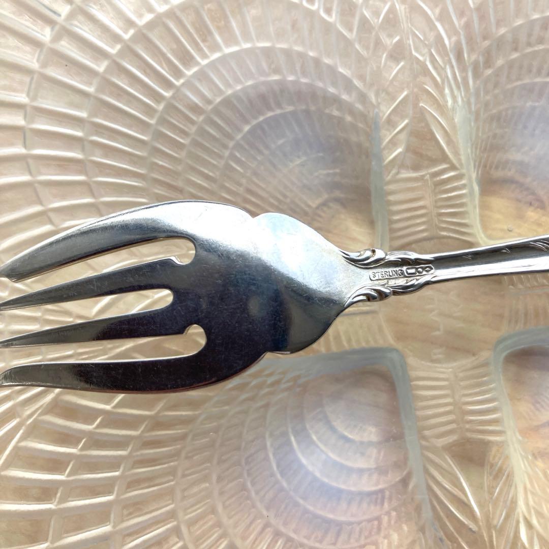 アンティーク　純銀　サラダ　フォーク　Dominick