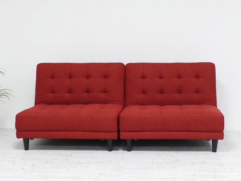 New離せるソファーベッド (ラズベリー)　レッド　ソファベッド
