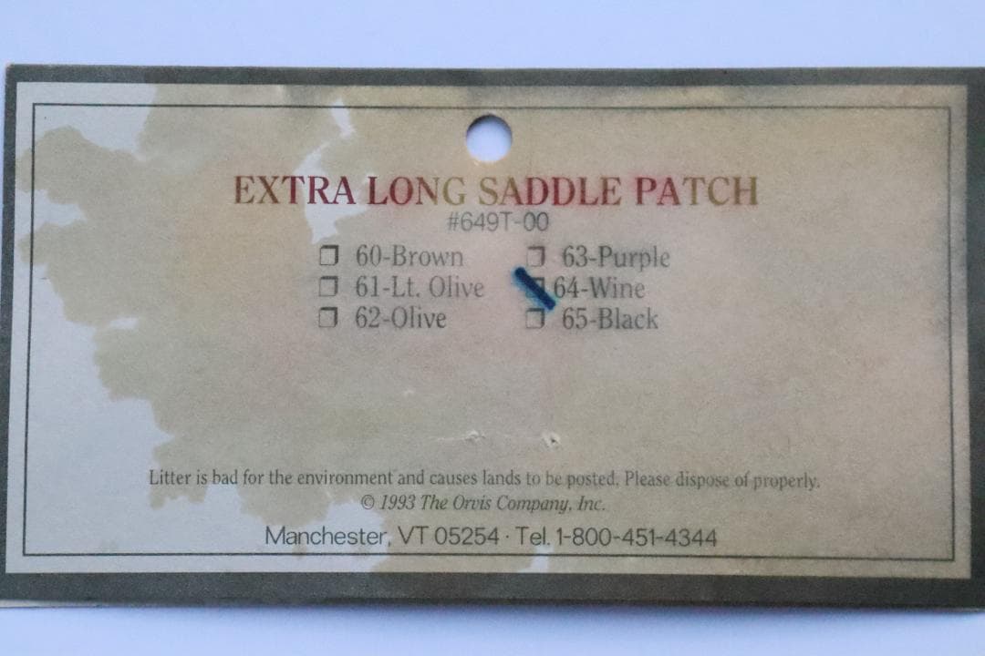 ORVIS エクストラロングサドルパッチ　ワイン　フライフィッシングマテリアル