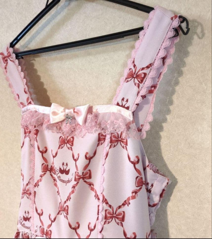 morphose　Dressy Ribbon ジャンパースカート　ピンク