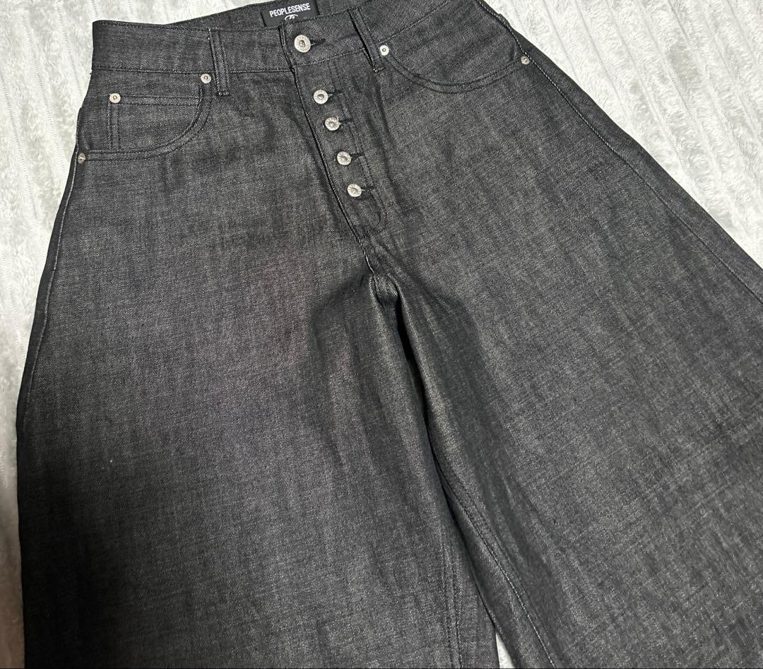 Peoplesense ブラックジーンズ ワイドパンツ