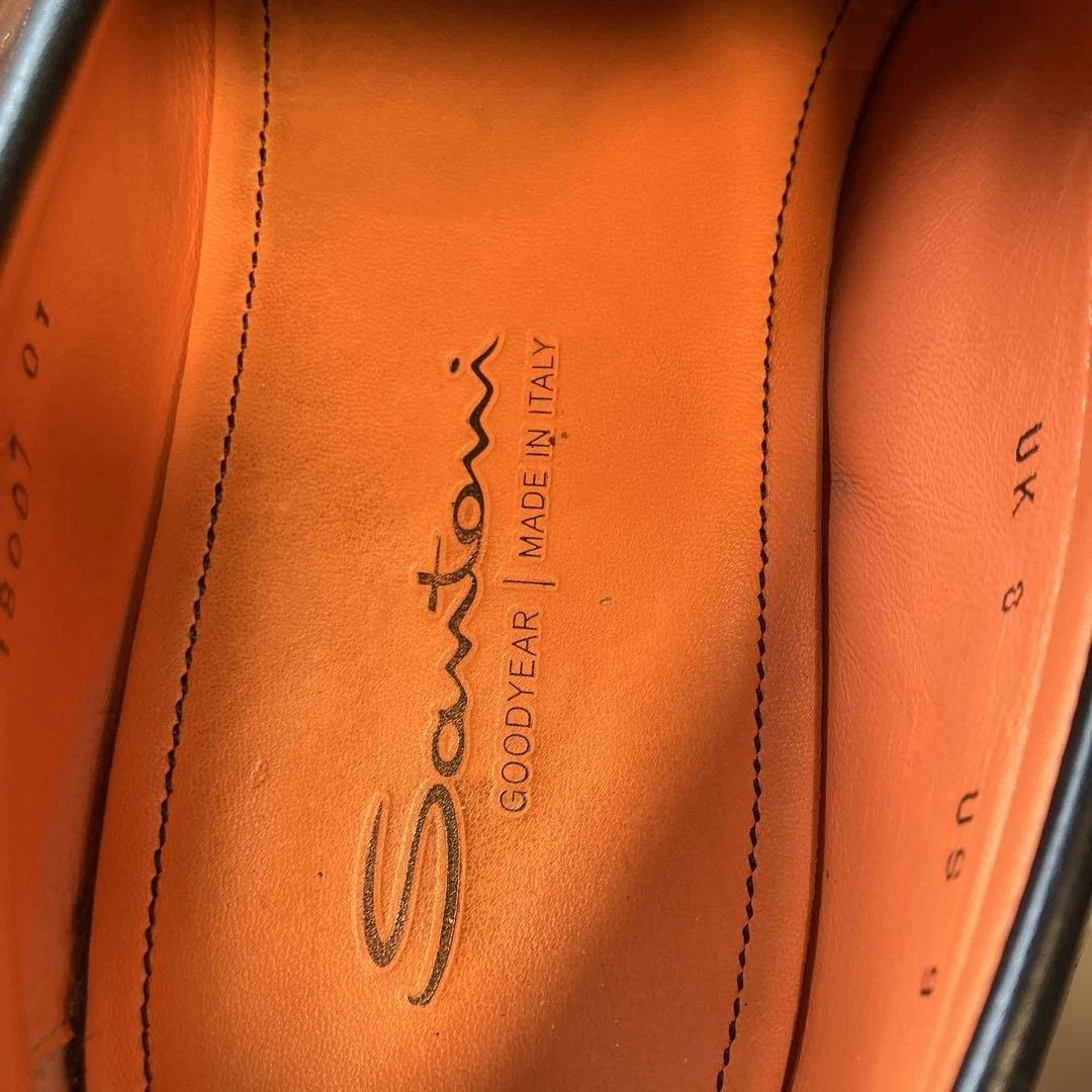 Santoni ブラック ローファー　UK8 箱、保存袋つき