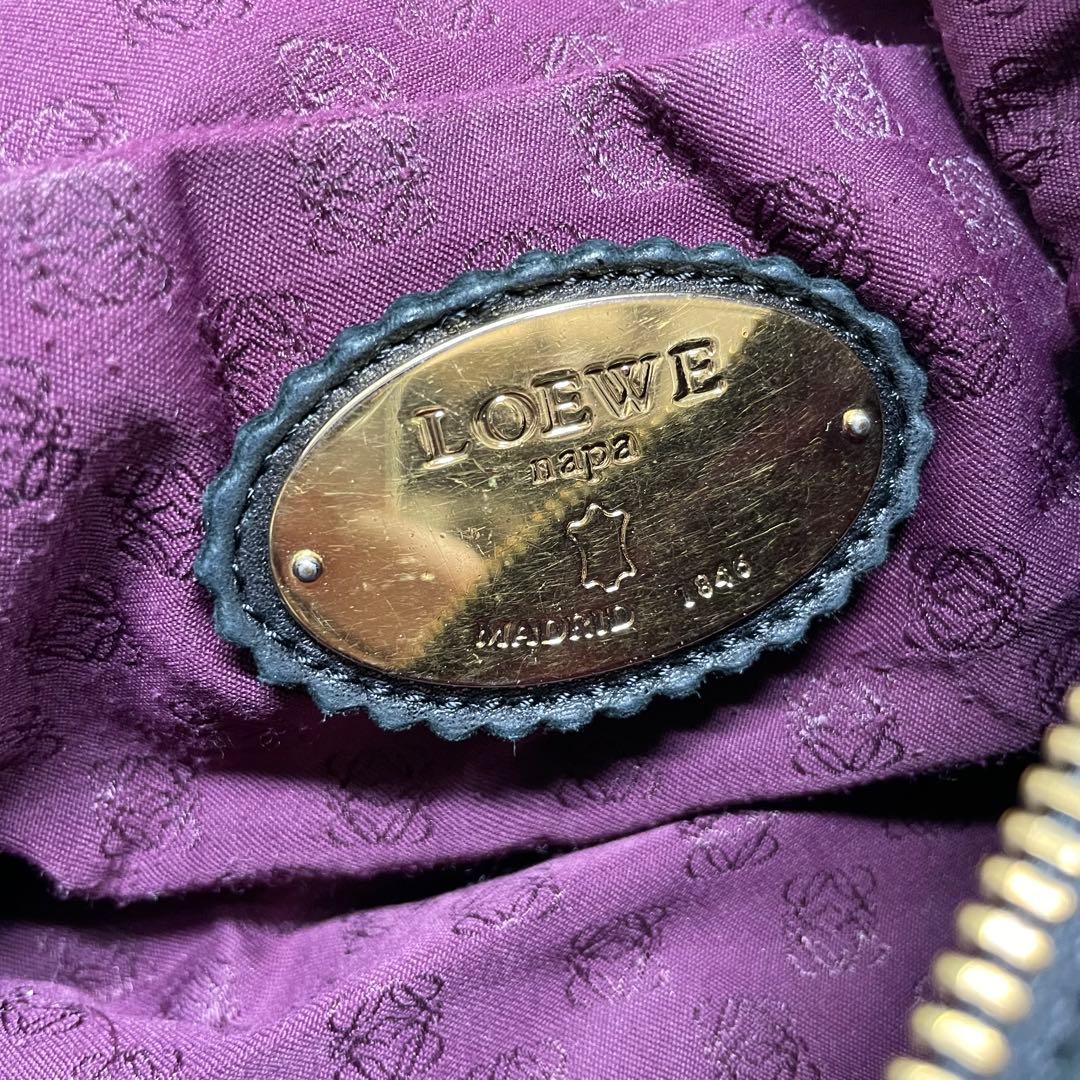 Y*K様 LOEWE ブラック　ナッパレザー ワンショルダーバッグ タッセル付き