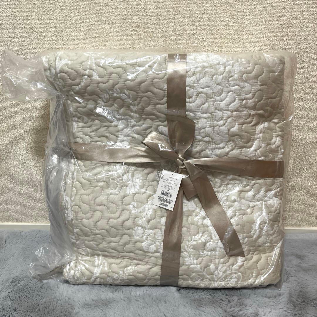 ローラアシュレイ　ジョゼッテ　キルトマルチカバー　ライトグレー　シングル用　新品