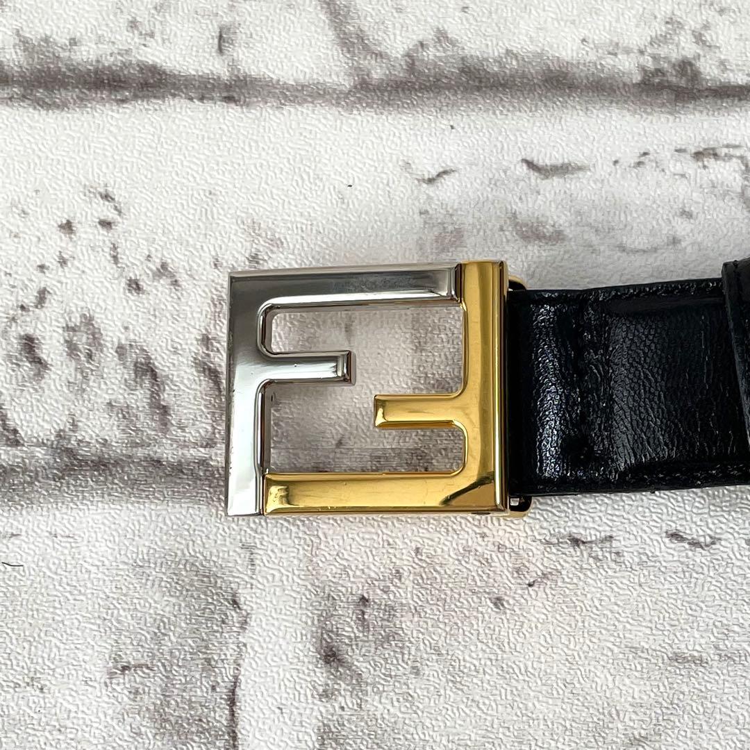 美品✨フェンディ　レディース　ベルト　コンボ　FF金具　ズッカ　黒