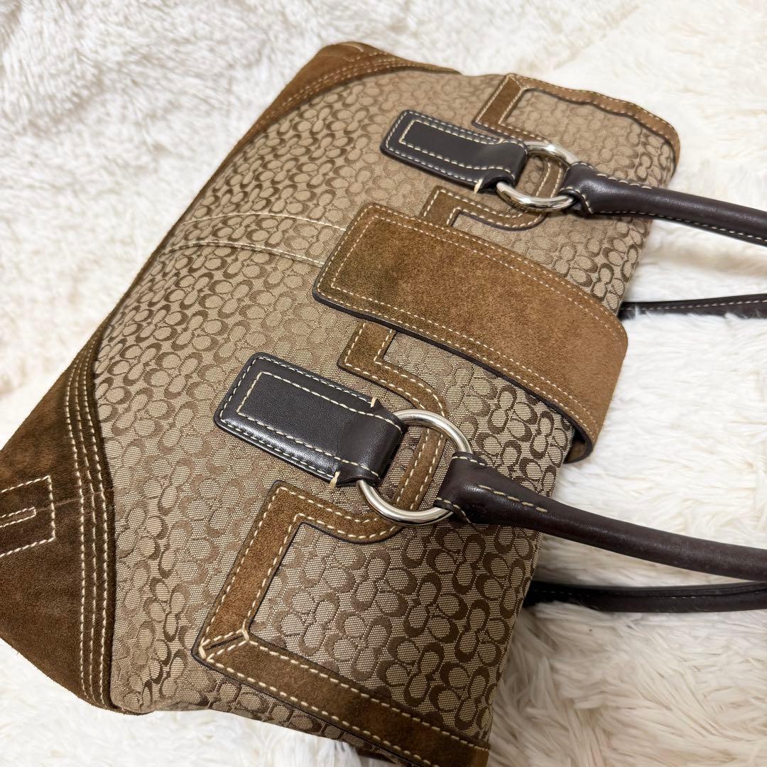 coach ソーホー　スエード　ハンドバッグ　ミング　シグネチャー