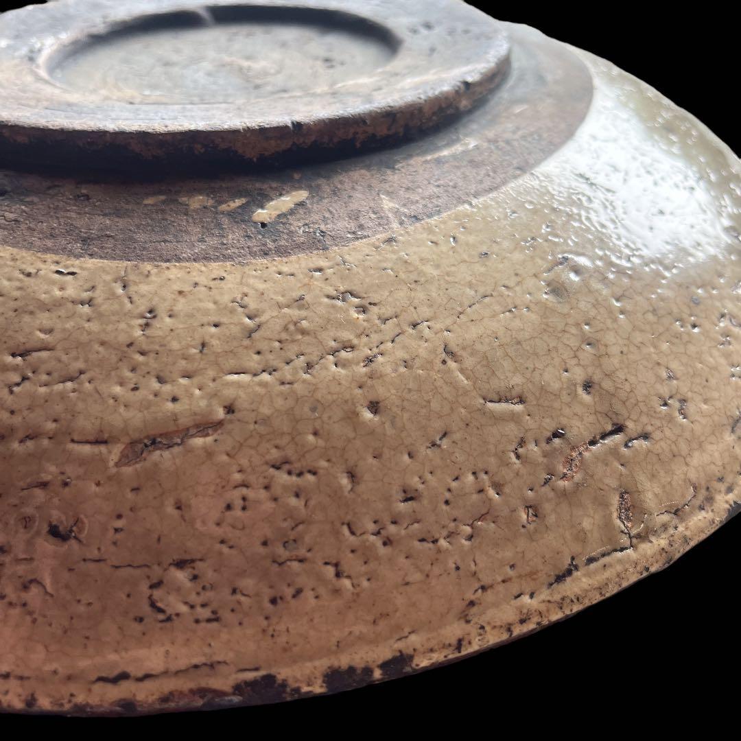 馬の目皿 石皿 古瀬戸 幕末 皿 古丹波 馬の目皿 鉄絵 白化粧 渦巻文 大皿