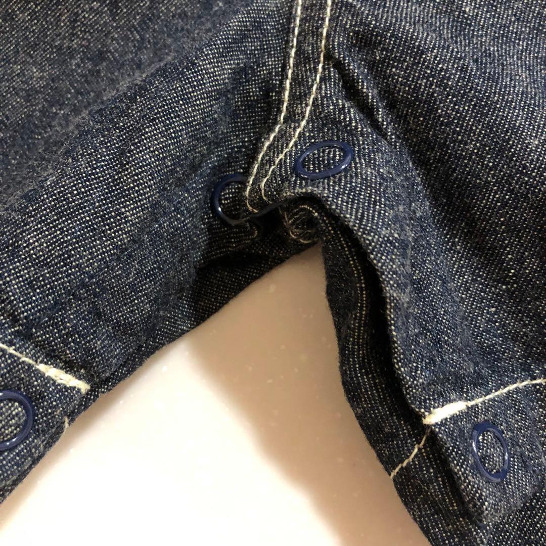 ミキハウス☆新品タグ付きデニムオーバーオール プッチー君☆豪華刺繍☆Bスタンプ